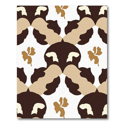Warm Earthy Tones Camouflage Floral Rug