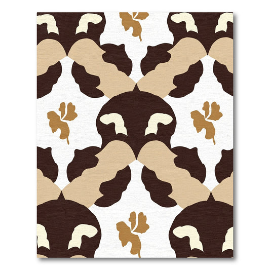 Warm Earthy Tones Camouflage Floral Rug