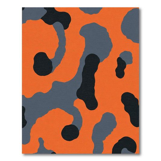 Bold Orange Abstract Organic Shapes Rug