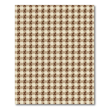 Earthy Gingham Checkered Terra Cotta Rug
