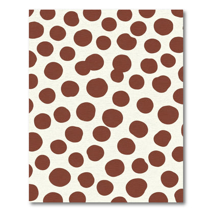 Brown Circles Cream Background Rug