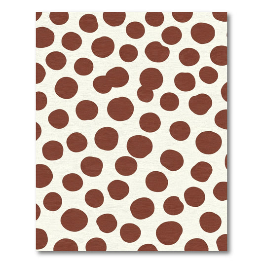Brown Circles Cream Background Rug
