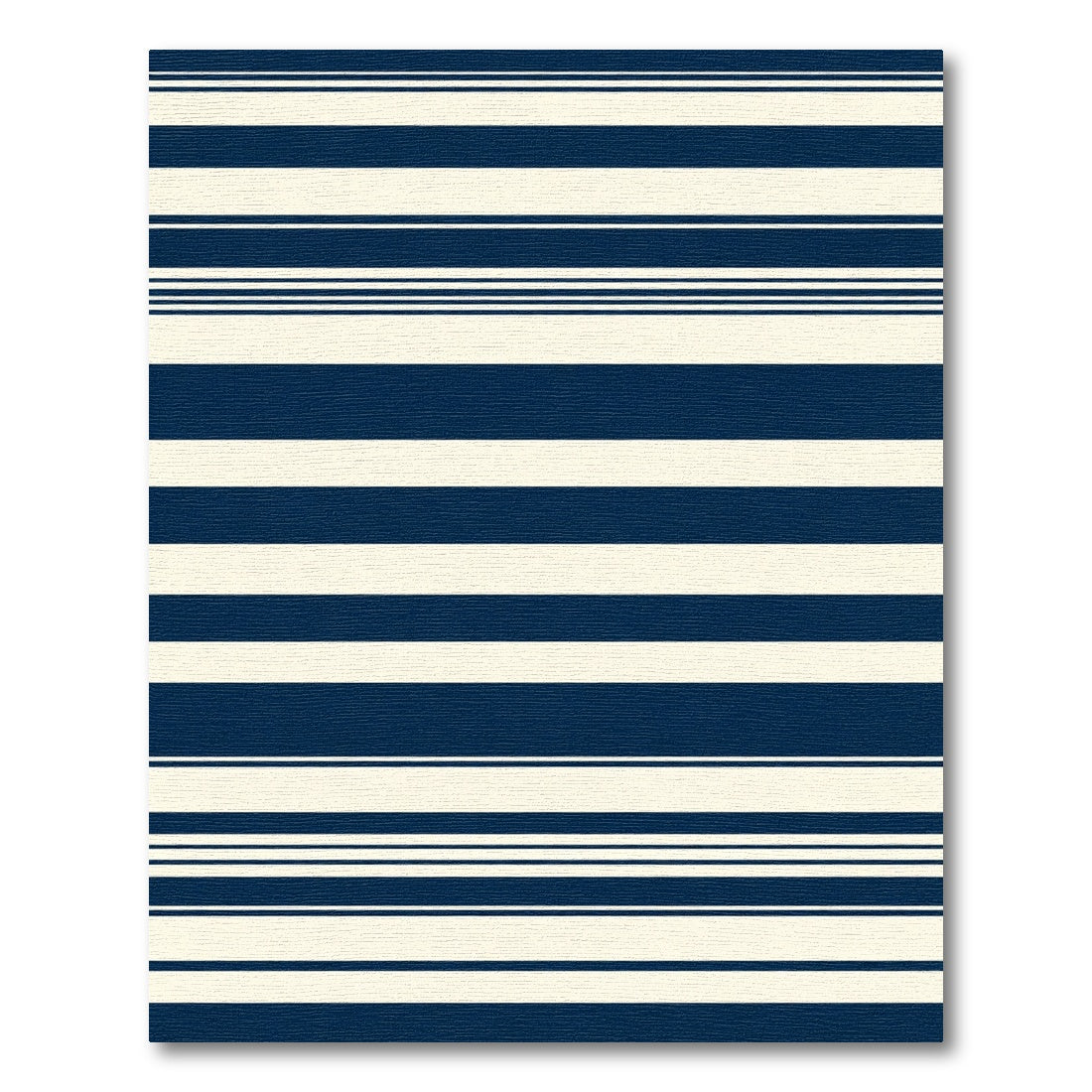 Deep Blue Cream Striped Rug