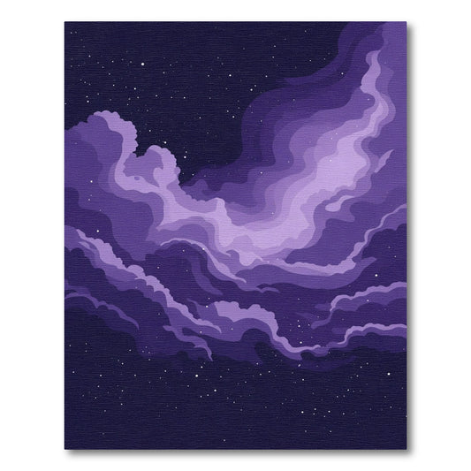 Velvet Purple Swirl Galaxy Clouds Rug