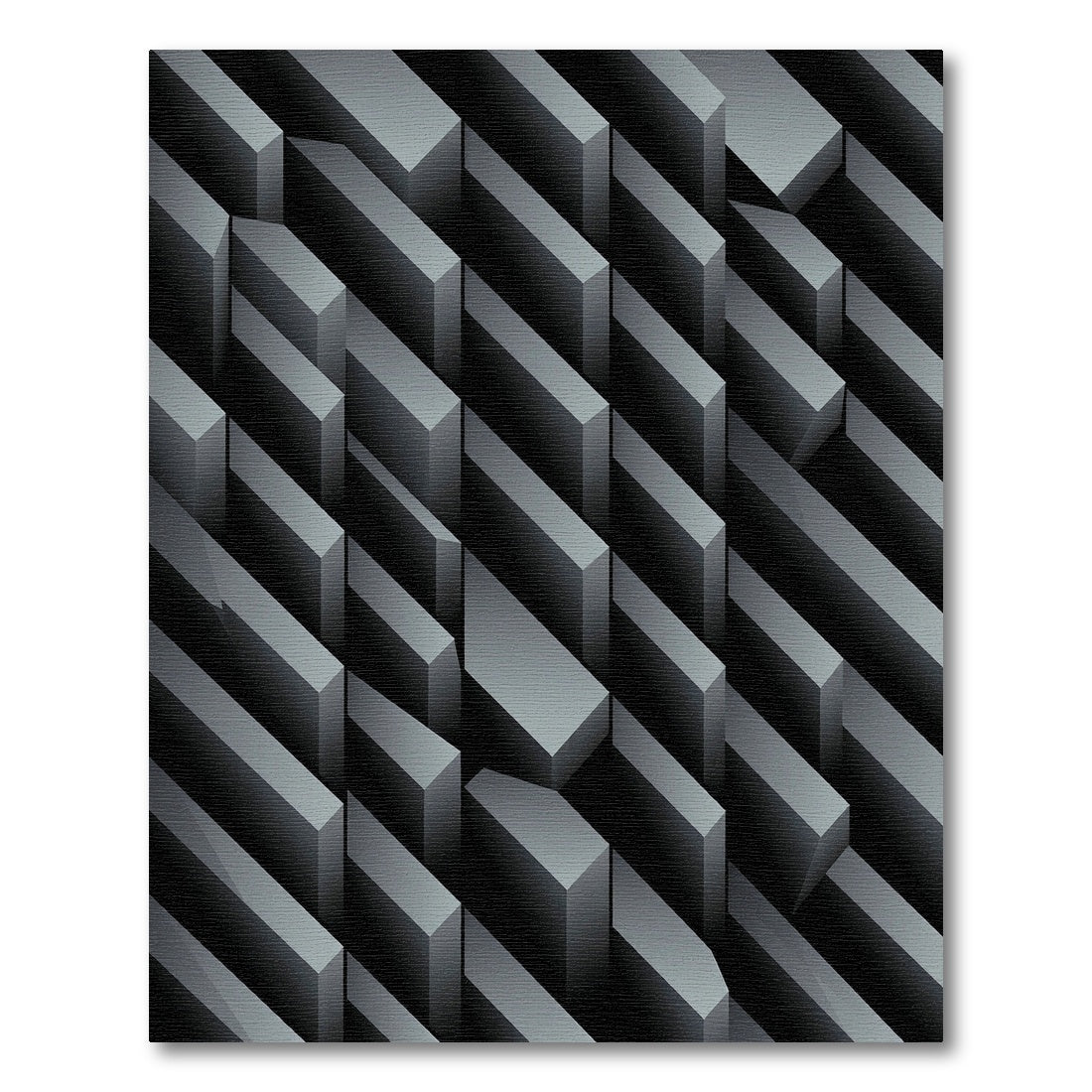 Gray Abstract Geometric Blocks Rug
