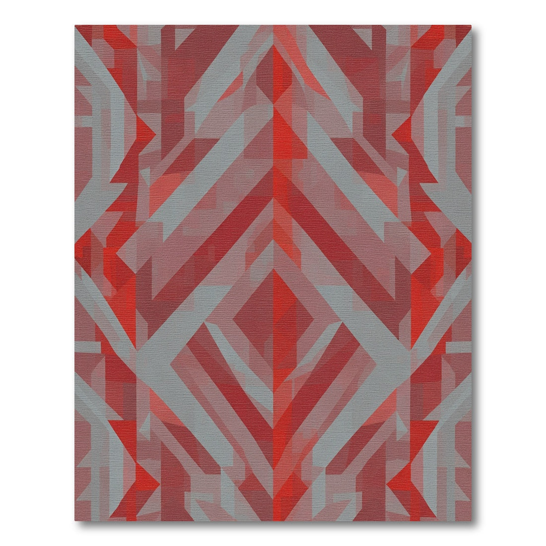 Geometric Red Shards Abstraction Rug