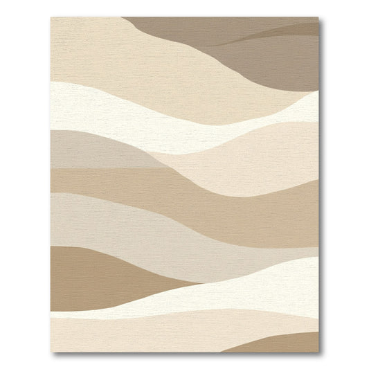 Earthy Tone Abstract Landscape Waves Rug