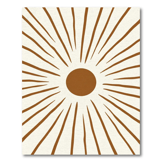 Earthy Sunburst Radiating Lines Rug
