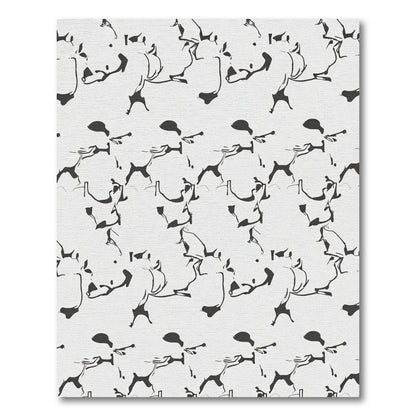 Black White Abstract Figures Repeat Rug