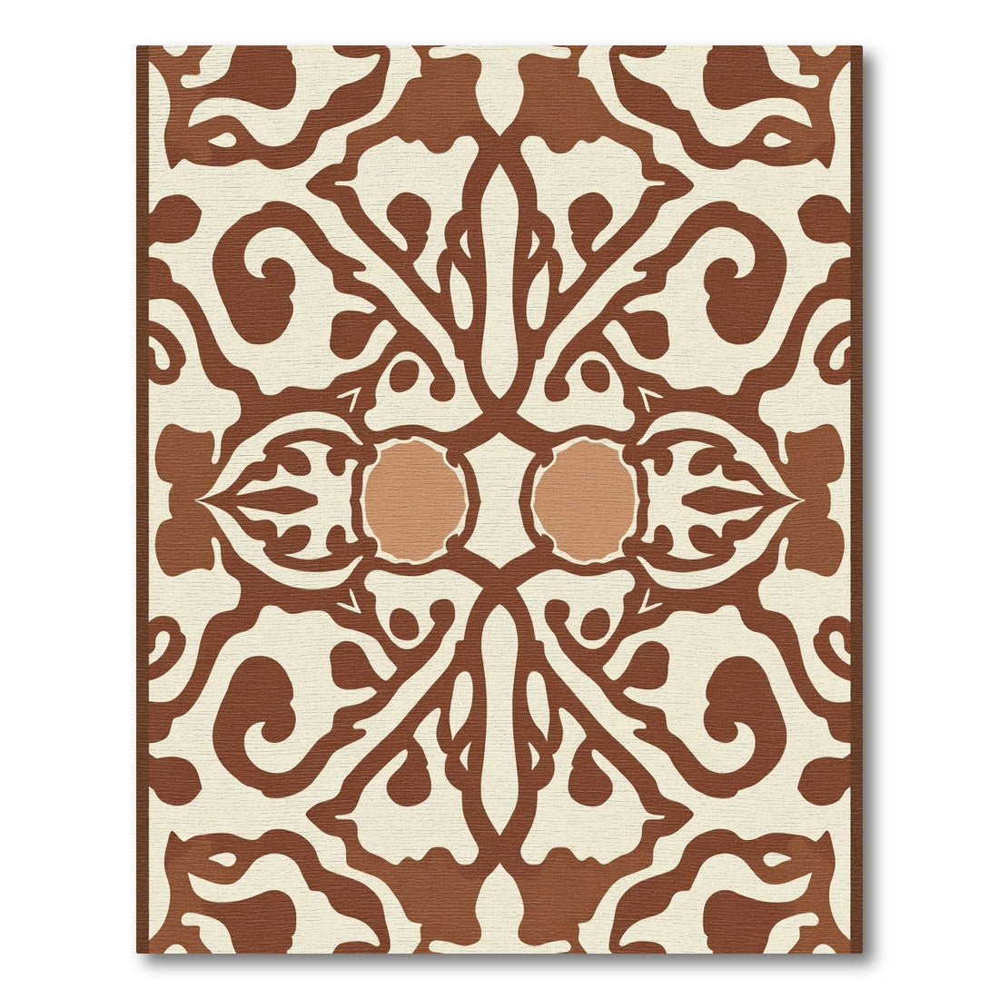 Symmetrical Earth Tones Scrollwork Rug