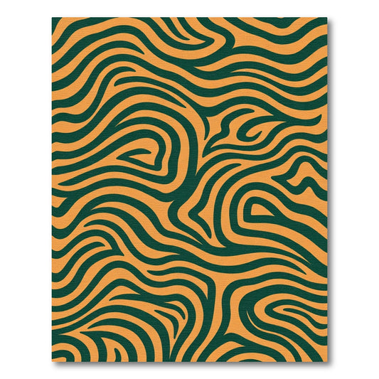 Bold Orange Teal Organic Swirl Rug