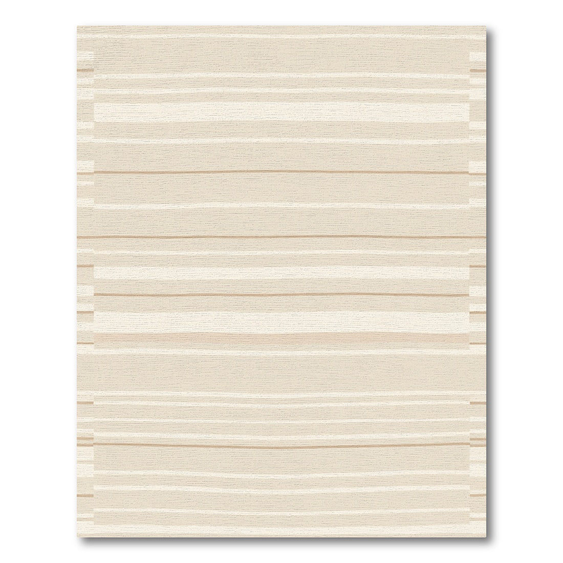 Neutral Cream Beige Horizontal Lines Rug