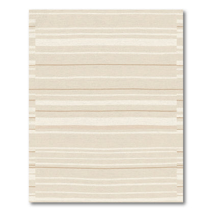 Neutral Cream Beige Horizontal Lines Rug