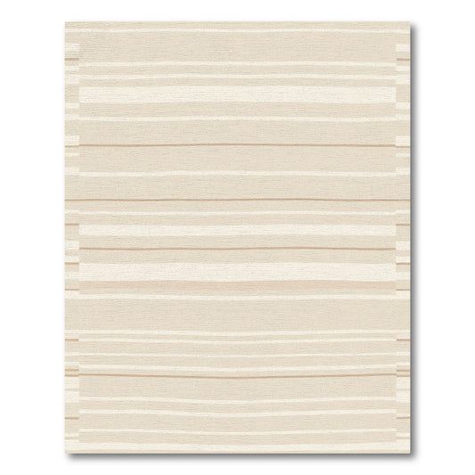 Neutral Cream Beige Horizontal Lines Rug