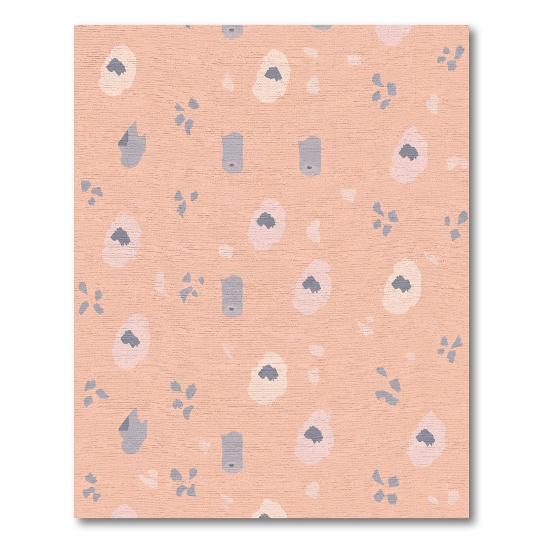 Soft Peach Abstract Floral Garden Rug