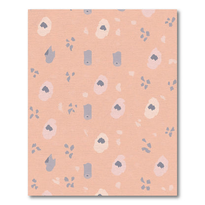 Soft Peach Abstract Floral Garden Rug