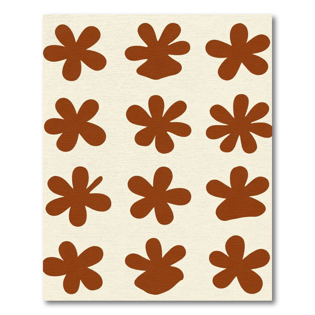 Retro Blossom Brown Flower Rug