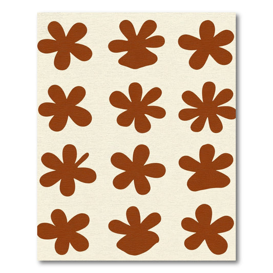 Retro Blossom Brown Flower Rug