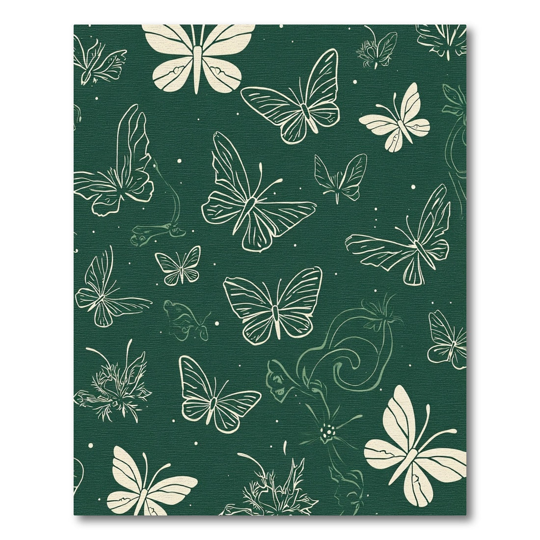 Cream Monarch Butterflies Garden Whimsical Rug