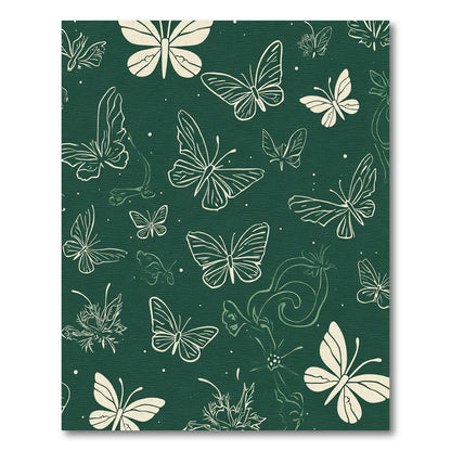 Cream Monarch Butterflies Garden Whimsical Rug