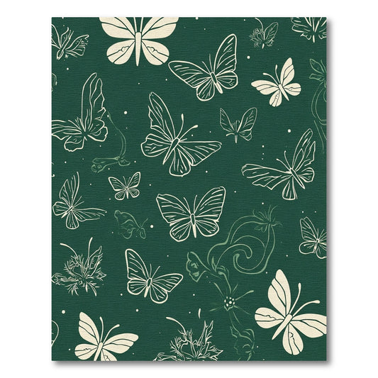 Cream Monarch Butterflies Garden Whimsical Rug