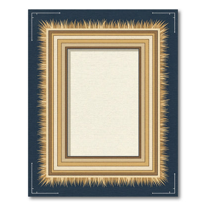 Golden Straw Bordered Rectangle Rug