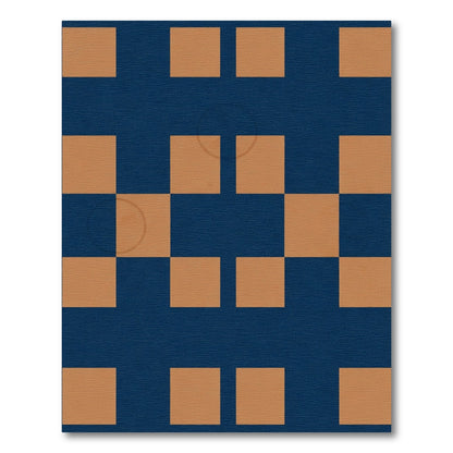 Modern Tan Square Checkered Rug