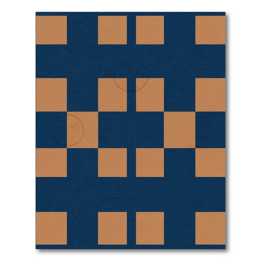 Modern Tan Square Checkered Rug