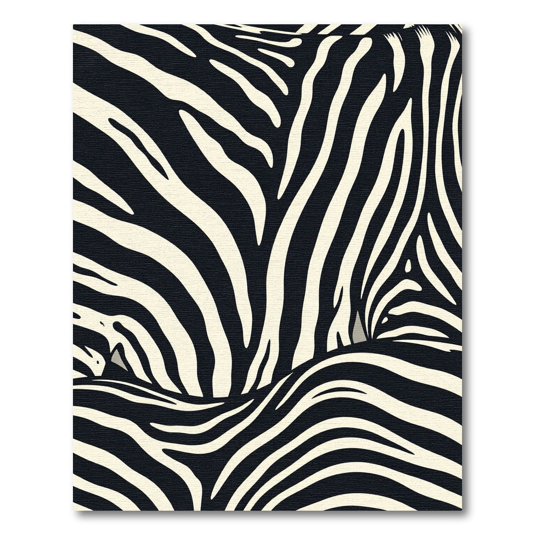 Cream Black Zebra Stripes Abstract Rug