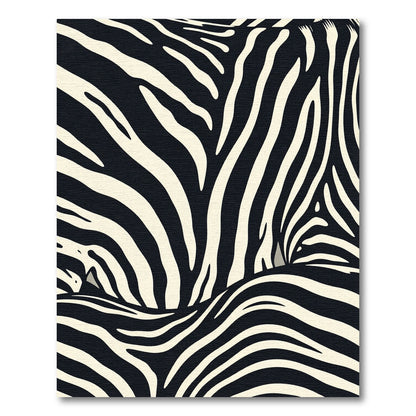 Cream Black Zebra Stripes Abstract Rug