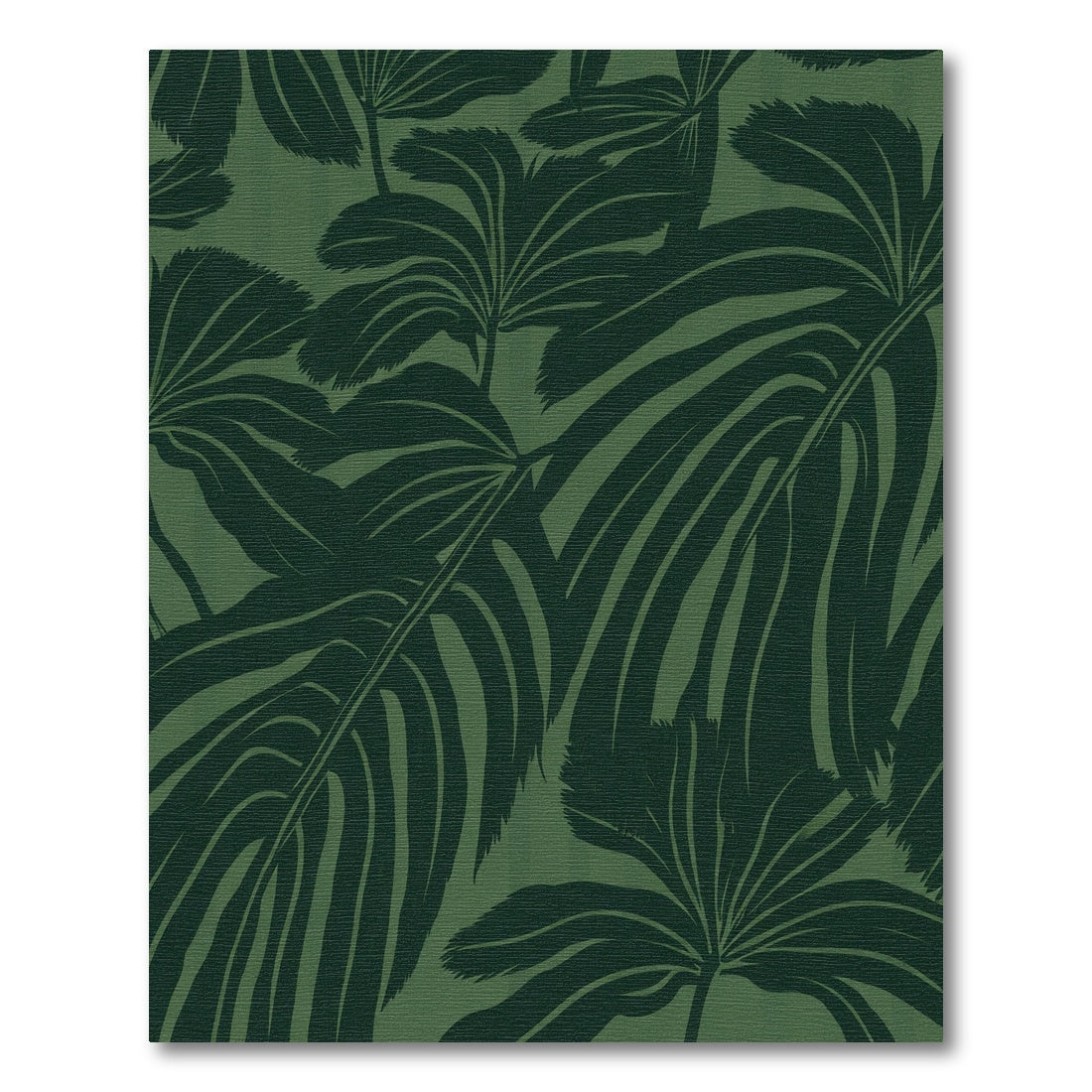 Dark Green Tropical Leaf Stripe Rug