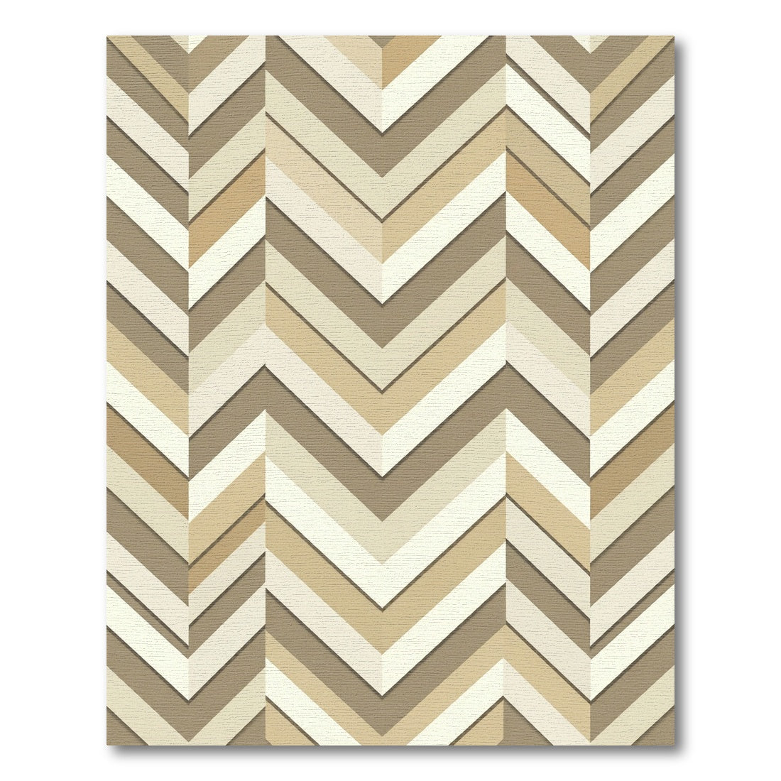 Neutral Chevron Herringbone Geometric Rug