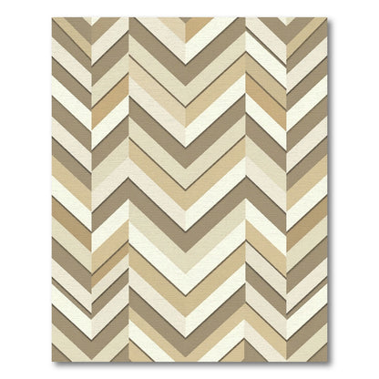 Neutral Chevron Herringbone Geometric Rug