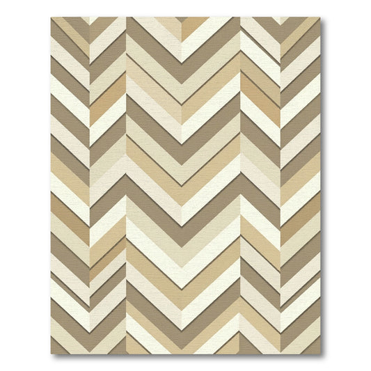 Neutral Chevron Herringbone Geometric Rug