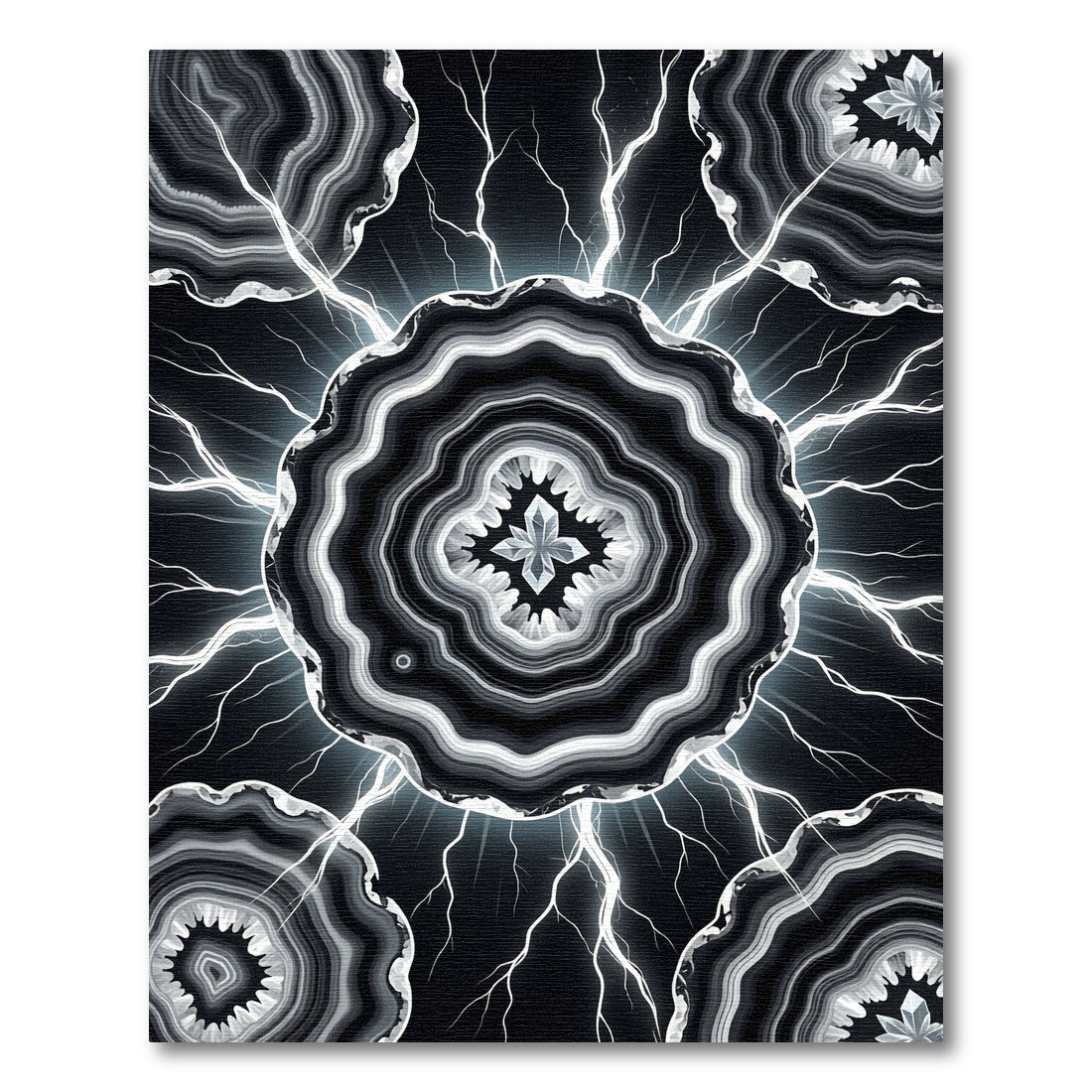 Dramatic Agate Slice Lightning Rug