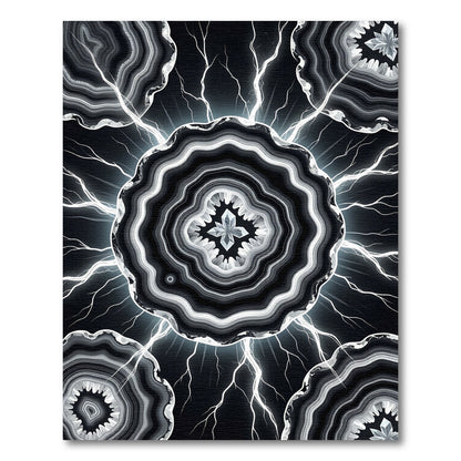 Dramatic Agate Slice Lightning Rug