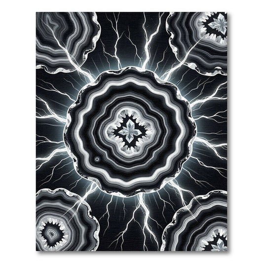 Dramatic Agate Slice Lightning Rug