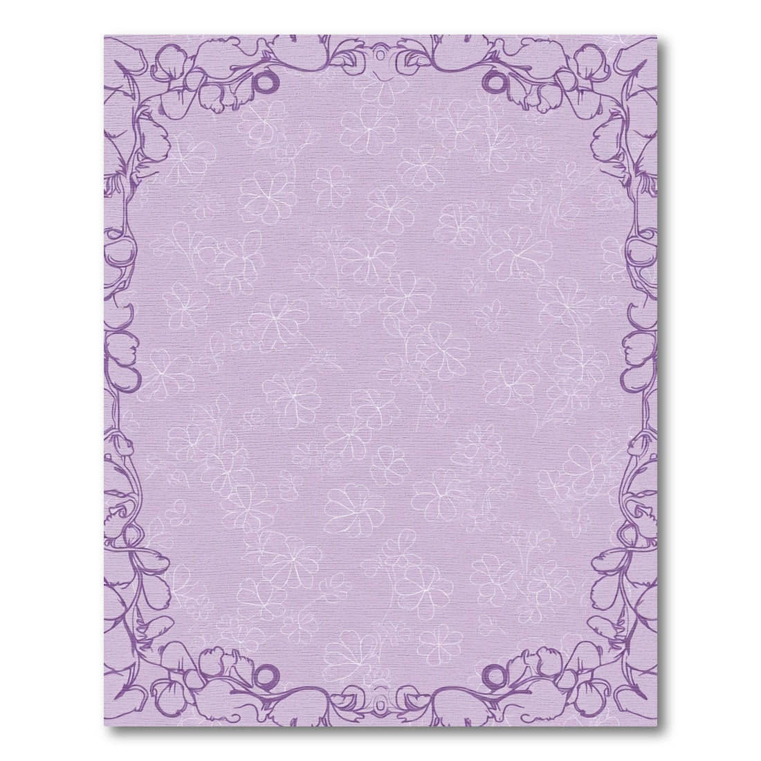 Pastel Lavender Floral Frame Rug