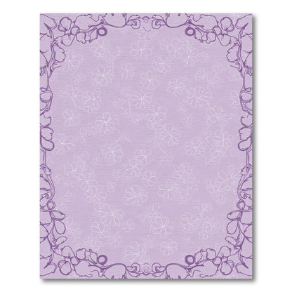 Pastel Lavender Floral Frame Rug