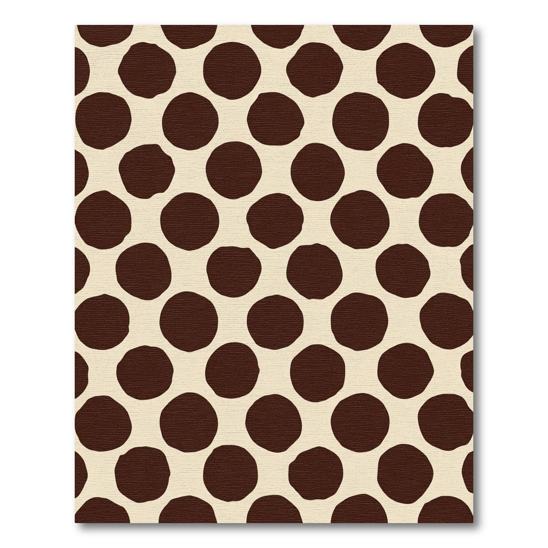 Cream Brown Irregular Polka Dot Rug