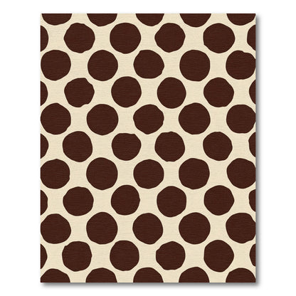 Cream Brown Irregular Polka Dot Rug