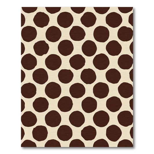 Cream Brown Irregular Polka Dot Rug