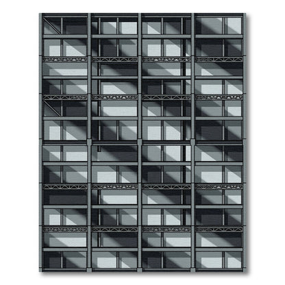 Geometric Building Facade Shadow Rug