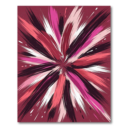 Vibrant Magenta Pink Abstract Starburst Rug