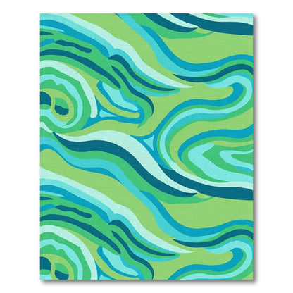 Coastal Aqua Swirls Stream Rug