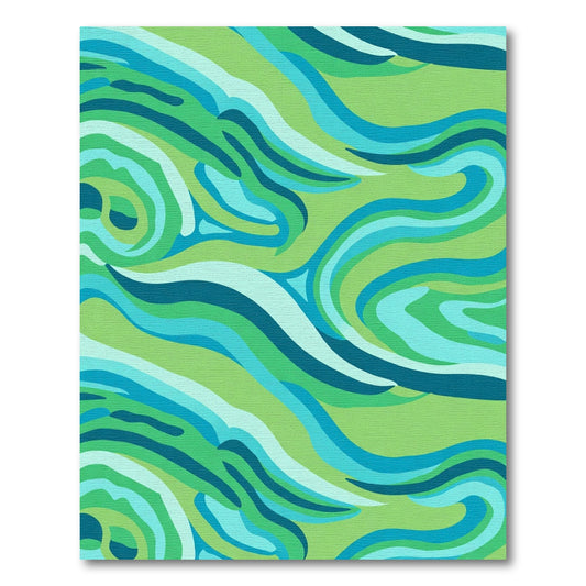 Coastal Aqua Swirls Stream Rug