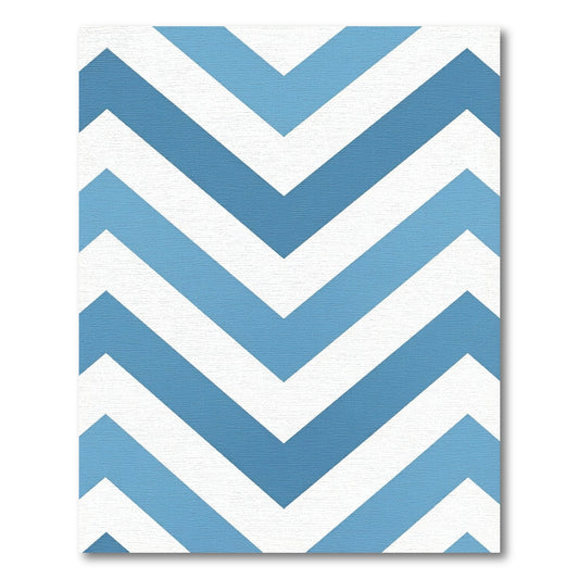 Modern Blue Chevron Geometric Chevron Rug