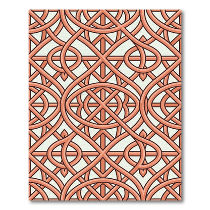 Terracotta Geometric Intertwined Lattice Area Rug