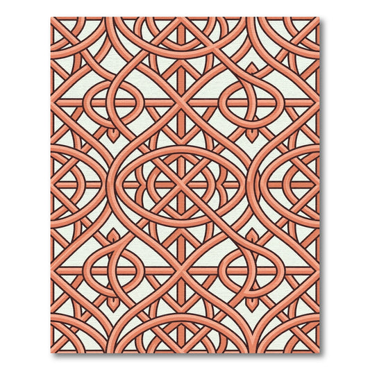 Terracotta Geometric Intertwined Lattice Area Rug