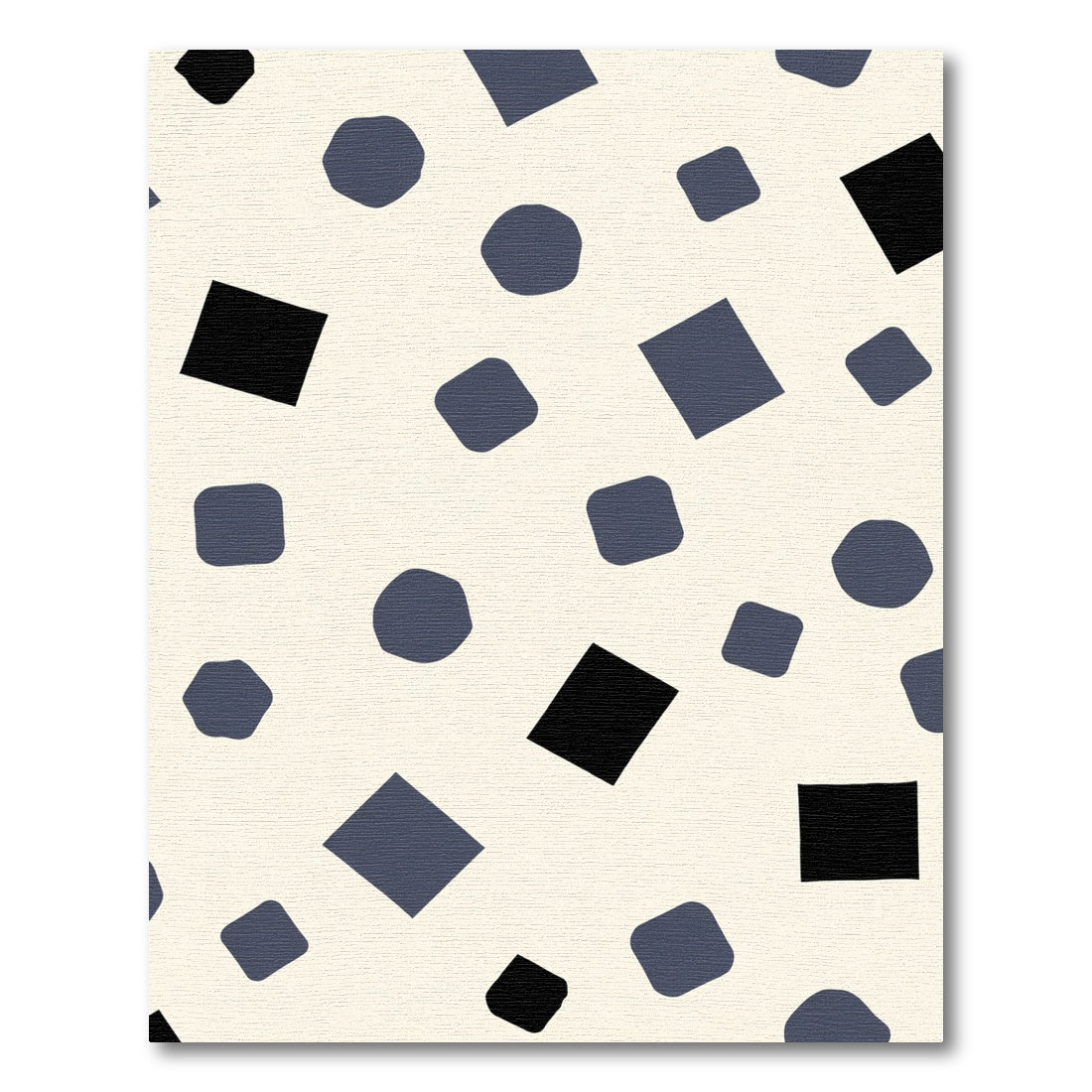 Modern Black Blue Shape Scatter Rug